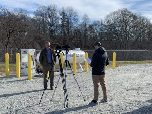 Capital City Creative films Mitch Rose from Blossman Gas speaking about the importance of partnership to get McAbee their six propane box trucks.